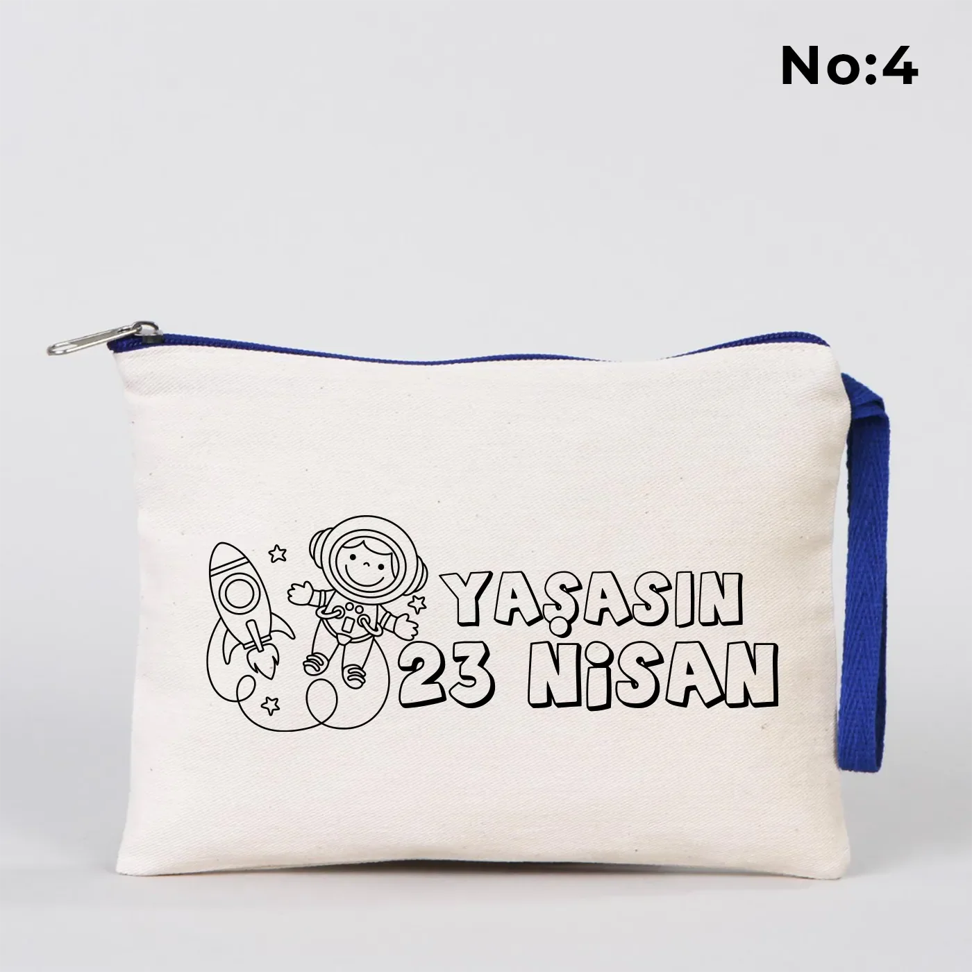 Boyanabilir 21x15 cm Saks Mavi Fermuarlı - 23 Nisan Hediyesi - kullanım örneği