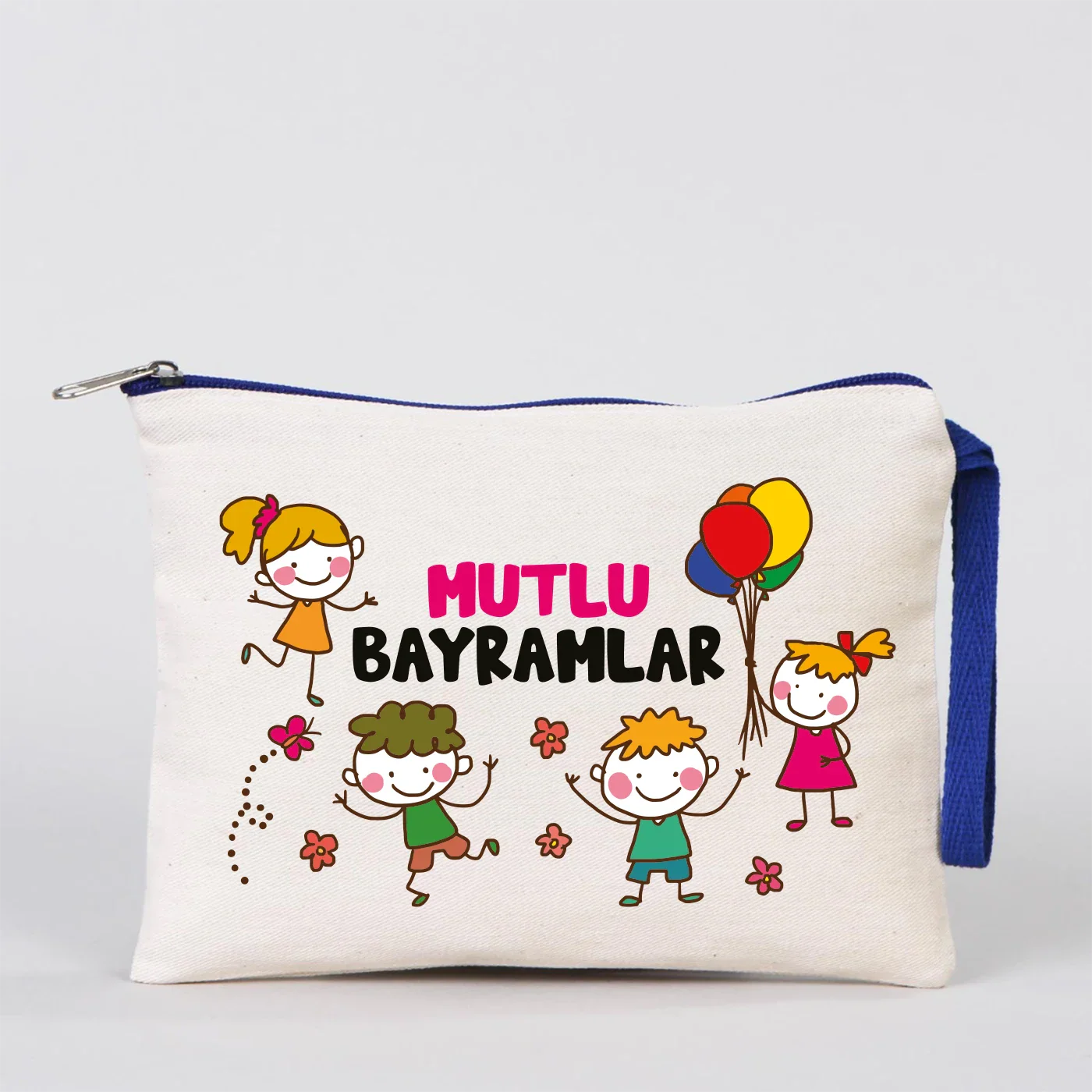 21x15 cm Saks Mavi Fermuarlı  - Bayram Harçlık Cüzdanı - detay görünüm