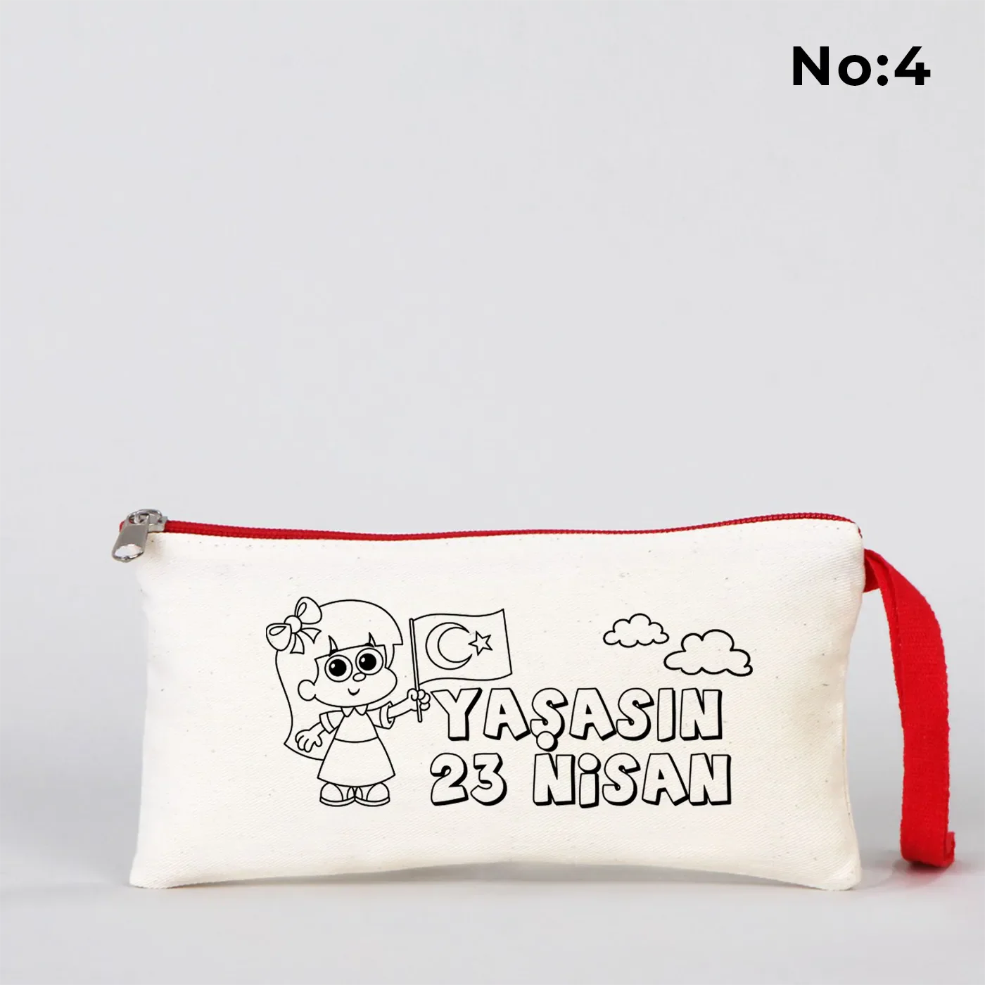 Boyanabilir 21x10 cm Kırmızı Fermuarlı Bez Kese - 23 Nisan Hediyesi - kullanım örneği