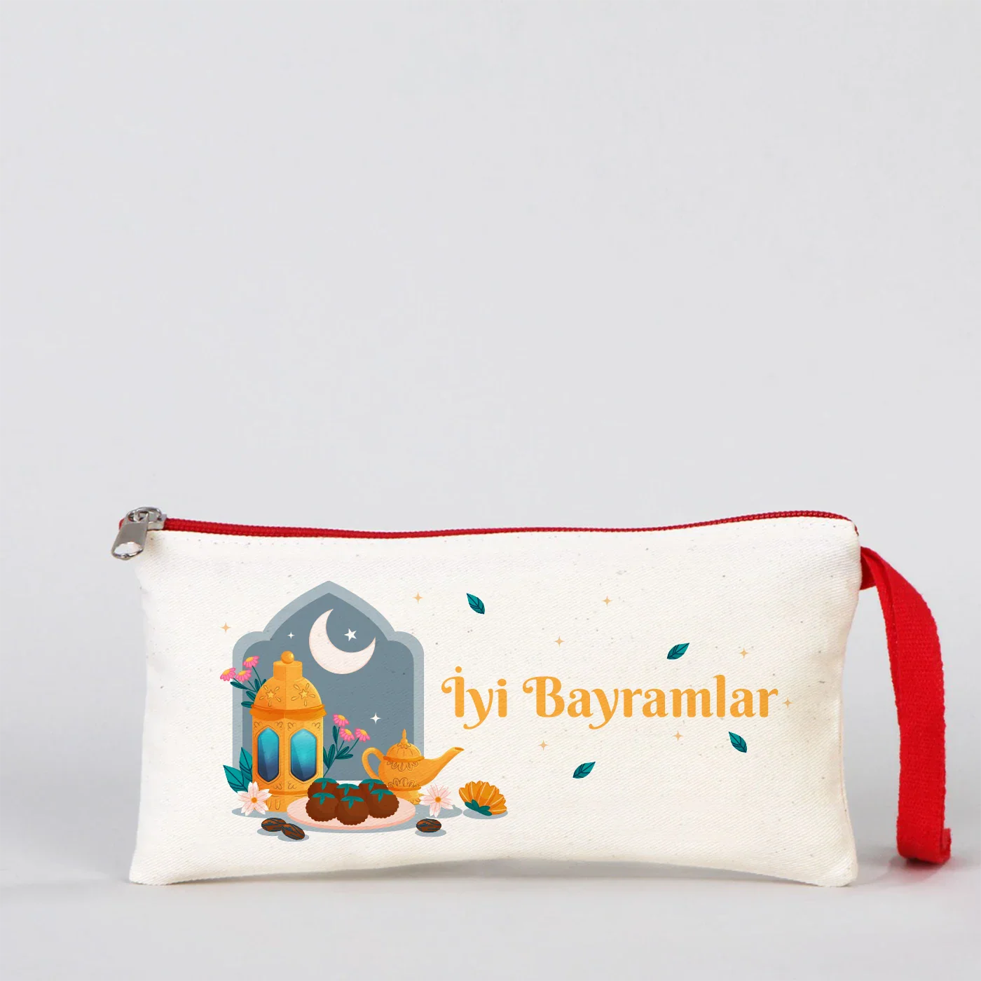 21x10 cm Kırmızı Fermuarlı Bez Kalemlik - Bayram Harçlık Cüzdanı - görsel 6