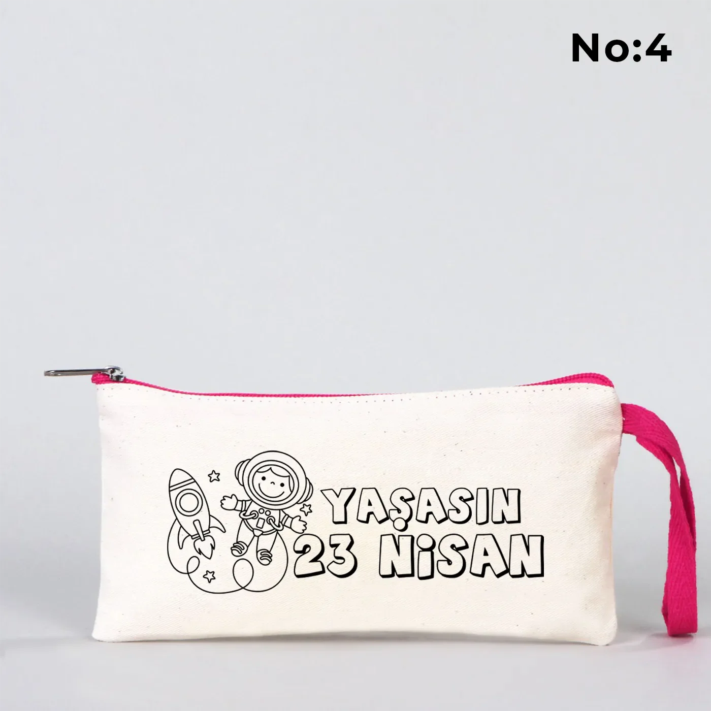 Boyanabilir 21x10 cm Fuşya Fermuarlı Bez Kese - 23 Nisan Hediyesi - kullanım örneği