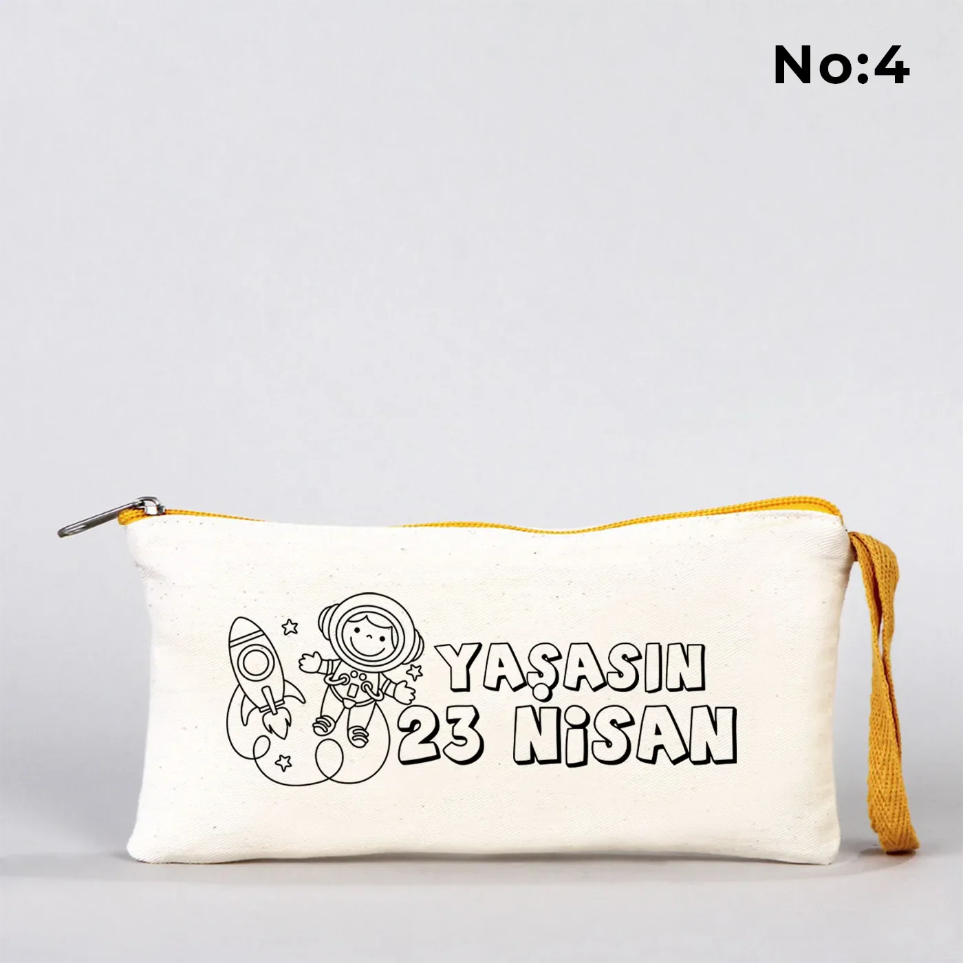 Boyanabilir 21x10 cm Sarı Fermuarlı Bez Kese - 23 Nisan Hediyesi - kullanım örneği