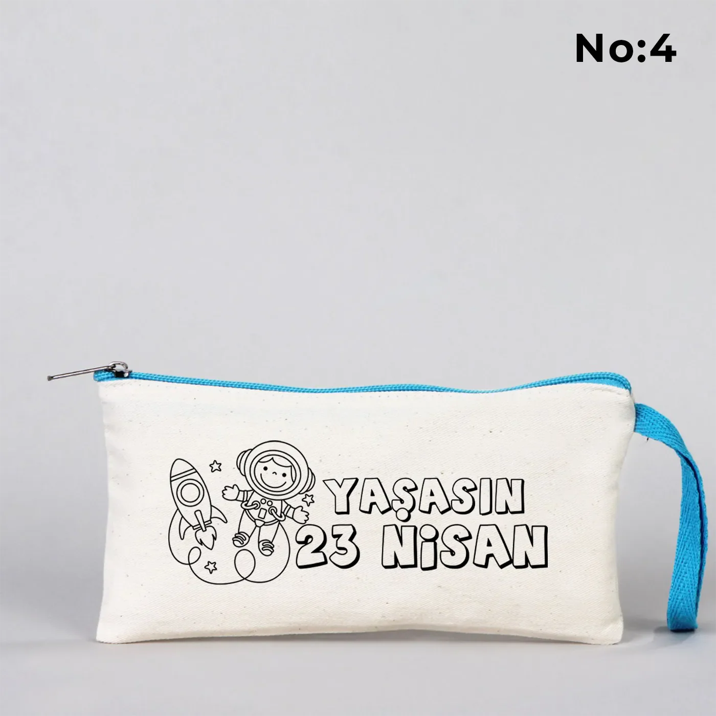 Boyanabilir 21x10 cm Turkuaz Fermuarlı Bez Kese - 23 Nisan Hediyesi - kullanım örneği
