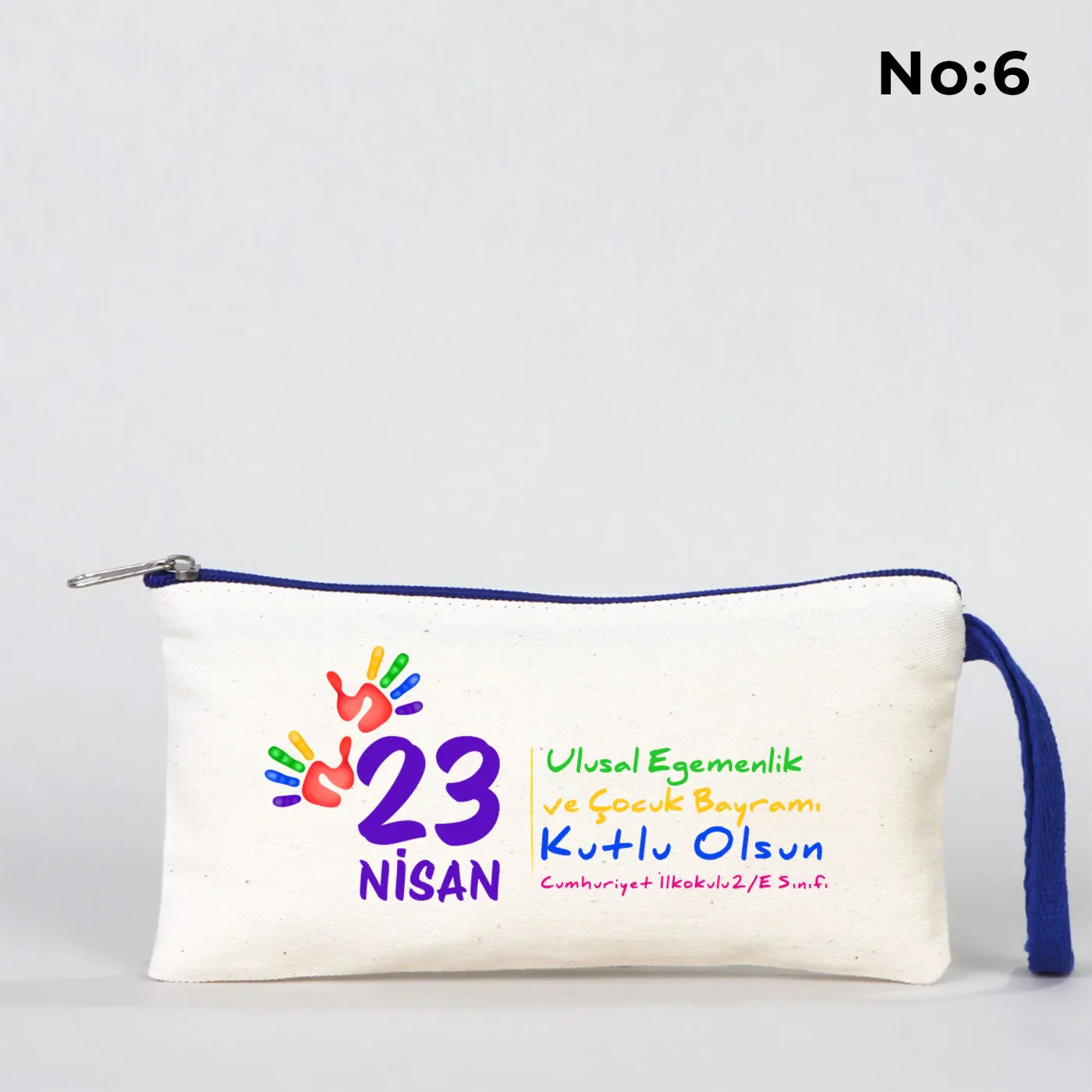 21x10 cm Saks Mavi Fermuarlı Kalemlik - 23 Nisan Hediyesi (Okul-Sınıf Baskılı) - görsel 6