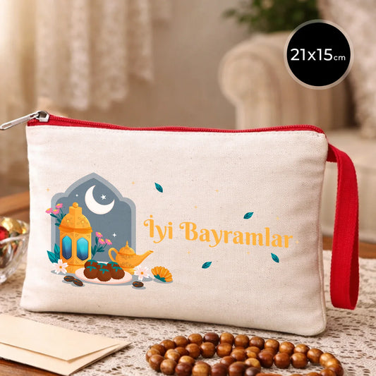 21x15 cm Kırmızı Fermuarlı - Bayram Harçlık Cüzdanı