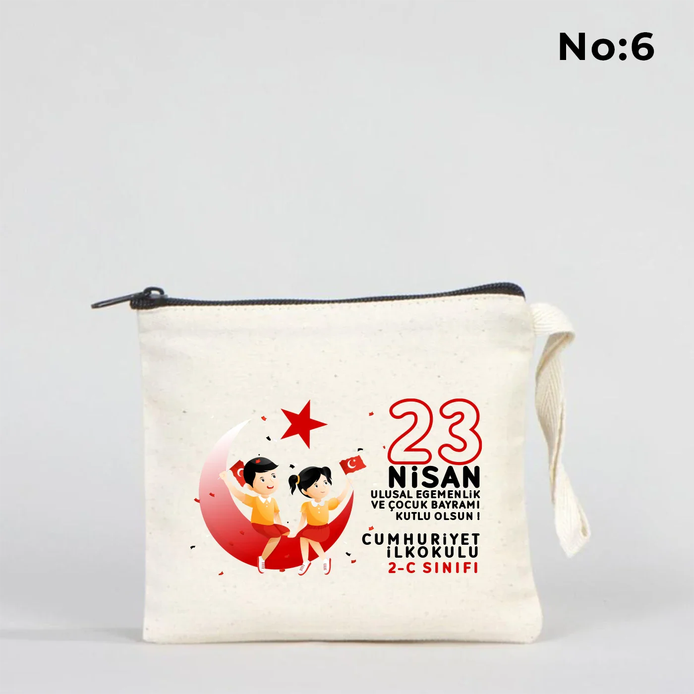 15x13 cm Clutch Modeli Günlük Kullanım - 23 Nisan  (Okul-Sınıf Baskılı) - görsel 6