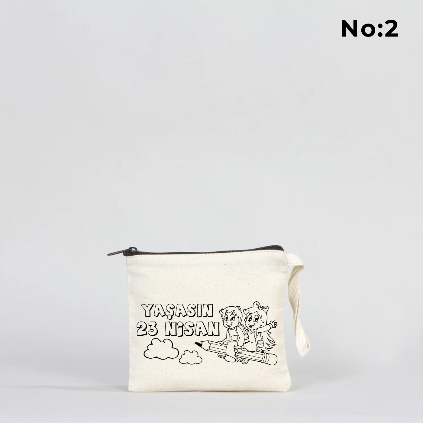 Boyanabilir 15x13 cm Clutch Astarsız Çanta - 23 Nisan Hediyelik - detay görünüm