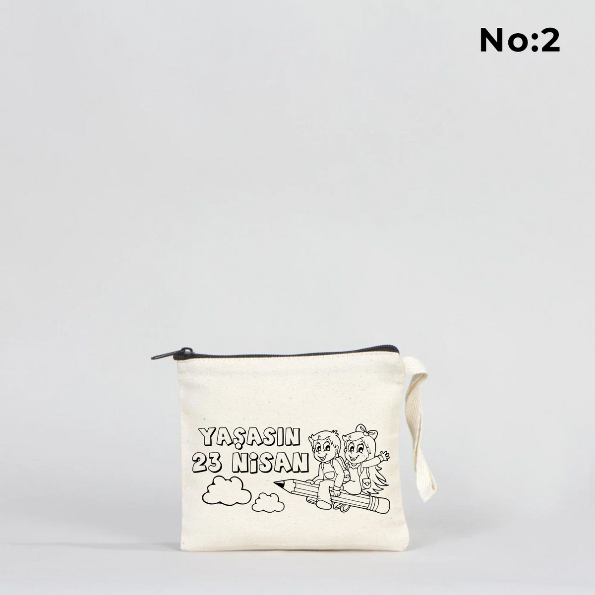 Boyanabilir 15x13 cm Clutch Astarsız Çanta - 23 Nisan Hediyelik - detay görünüm