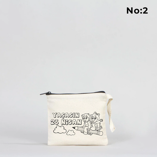 Boyanabilir 15x13 cm Clutch Astarsız Çanta - 23 Nisan Hediyelik - detay görünüm