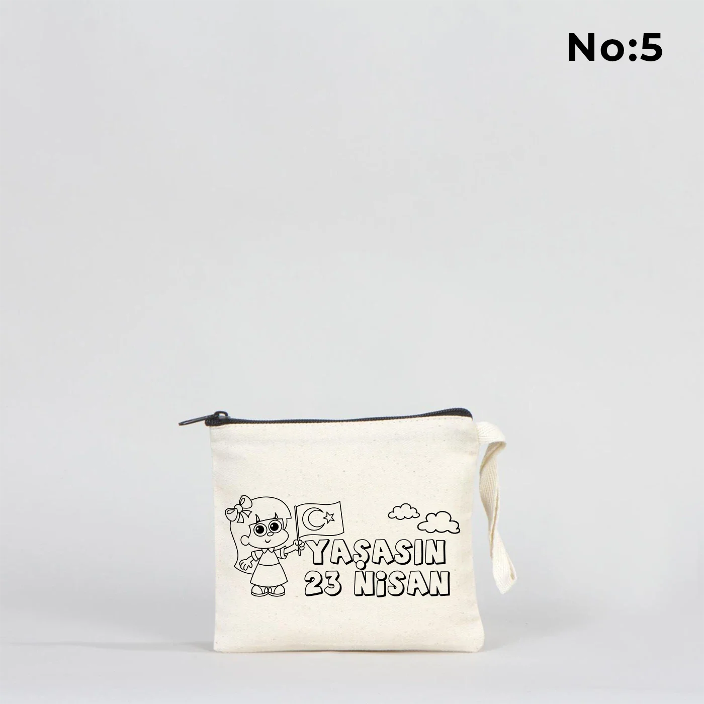 Boyanabilir 15x13 cm Clutch Astarsız Çanta - 23 Nisan Hediyelik - farklı açı