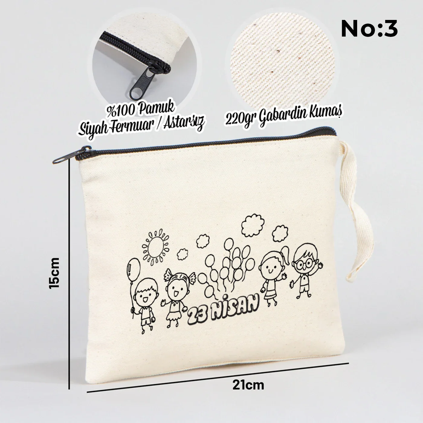 Boyanabilir 21x15 cm Clutch - 23 Nisan Çantası - yakın çekim
