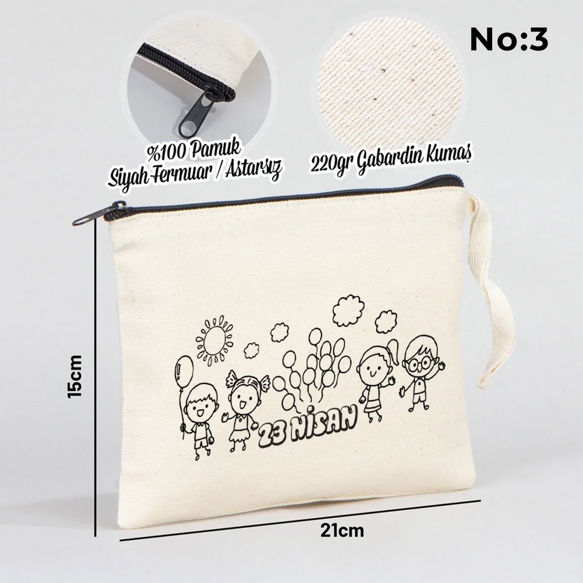 Boyanabilir 21x15 cm Clutch - 23 Nisan Çantası - yakın çekim