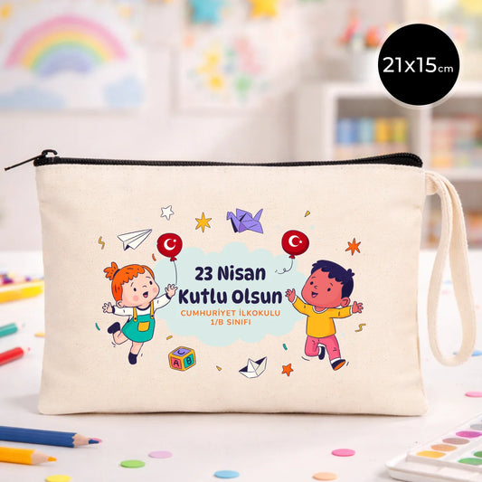 21x15 cm Clutch - 23 Nisan Hediyesi (Okul-Sınıf Baskılı)