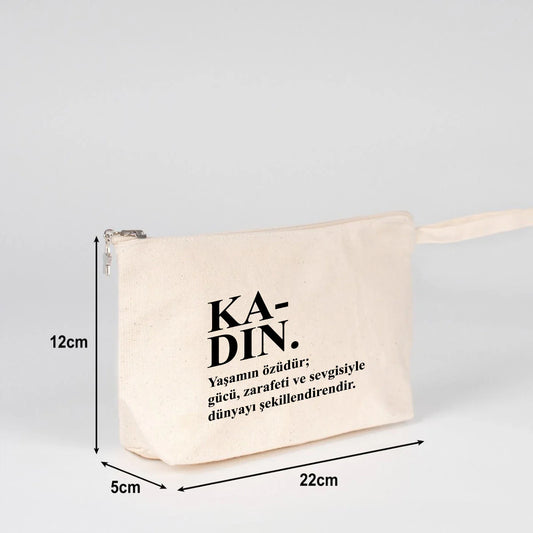 22x12x5 cm Körüklü Kanvas Kalemlik - Kadınlar Günü Hediyesi - detay görünüm