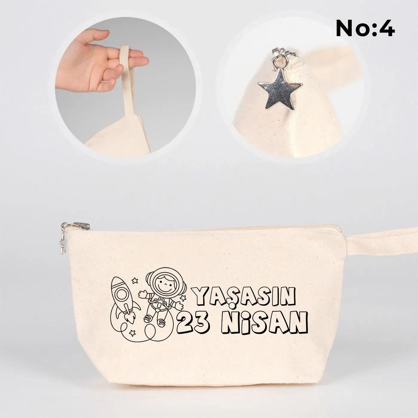 Boyanabilir 22x12x5 cm Körüklü Kanvas Kalemlik - 23 Nisan Hediyesi - kullanım örneği