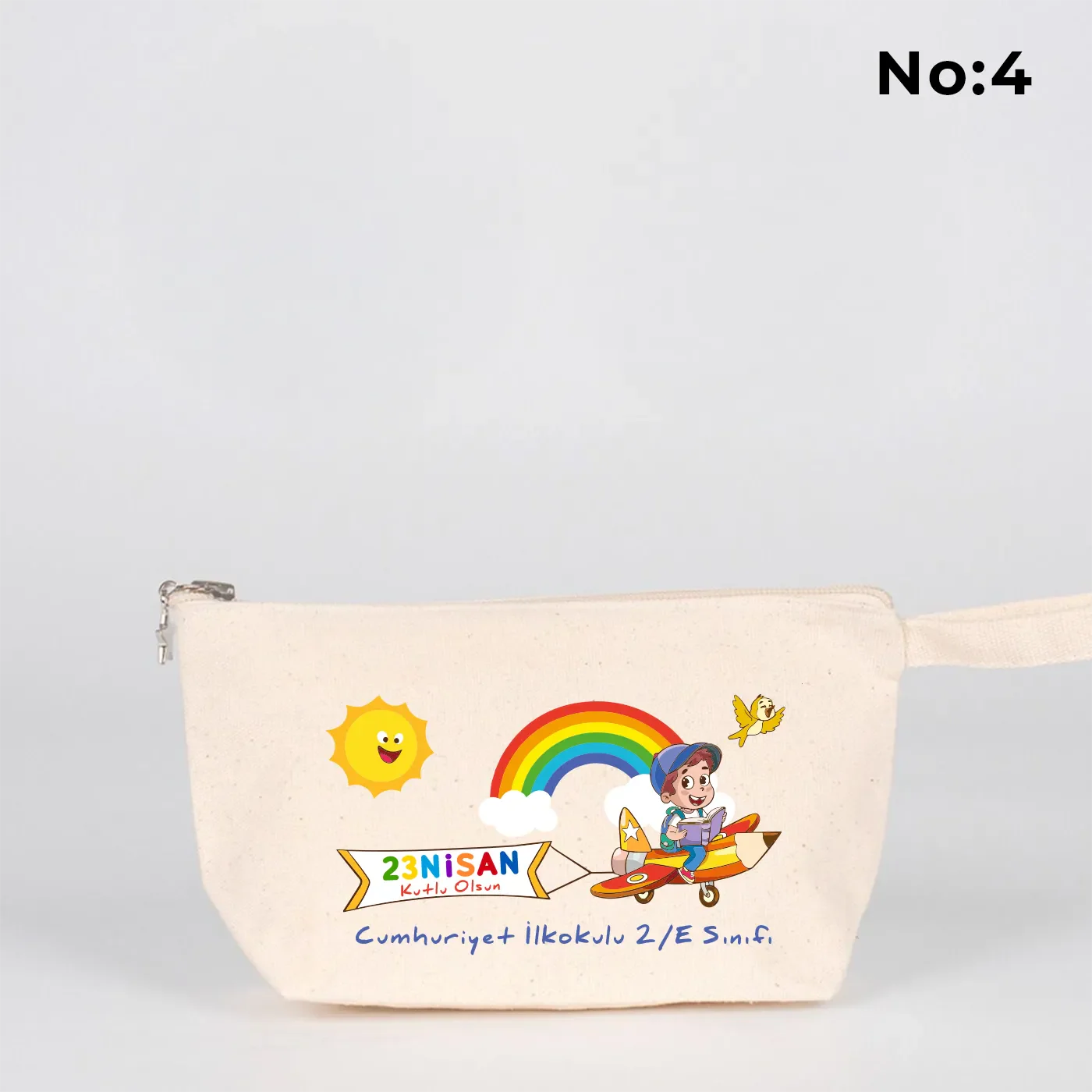 22x12x5 cm Körüklü Kanvas Kalemlik - 23 Nisan Hediyesi (Okul-Sınıf Baskılı) - kullanım örneği