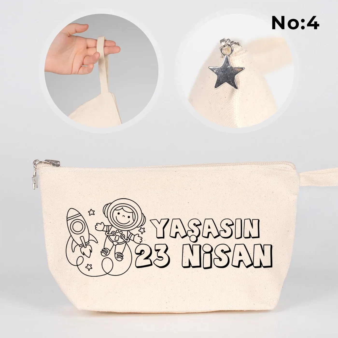 Boyanabilir 25x15x6 cm Kanvas Kalemlik Körüklü - 23 Nisan Hediyesi - kullanım örneği