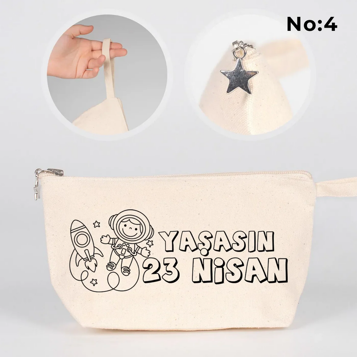 Boyanabilir 25x15x6 cm Kanvas Kalemlik Körüklü - 23 Nisan Hediyesi - kullanım örneği