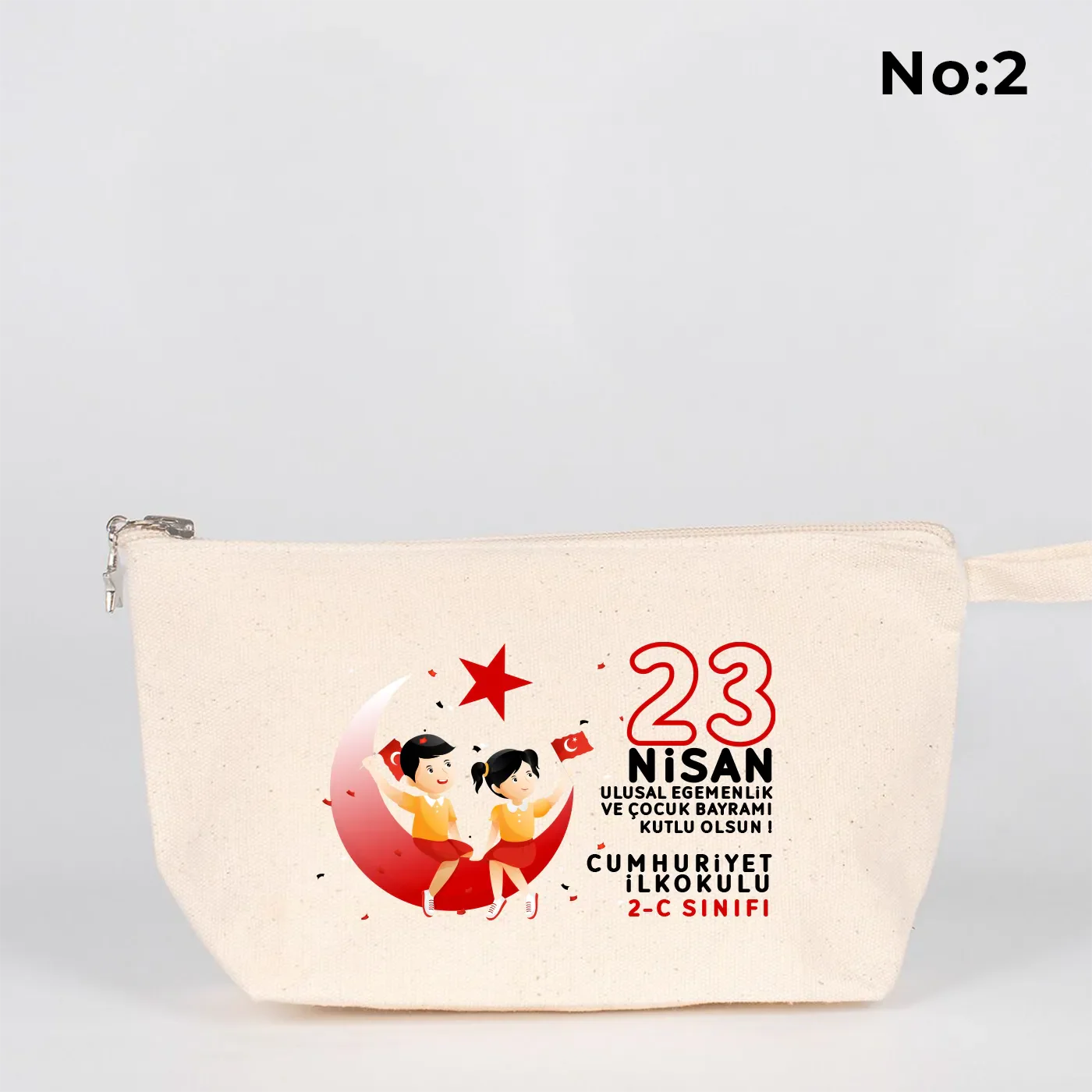 25x15x6 cm Körüklü Kanvas Kalemlik - 23 Nisan Hediyesi - detay görünüm