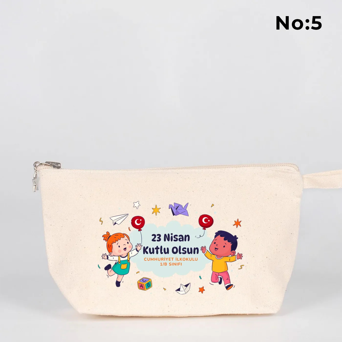 25x15x6 cm Körüklü Kanvas Kalemlik - 23 Nisan Hediyesi - farklı açı