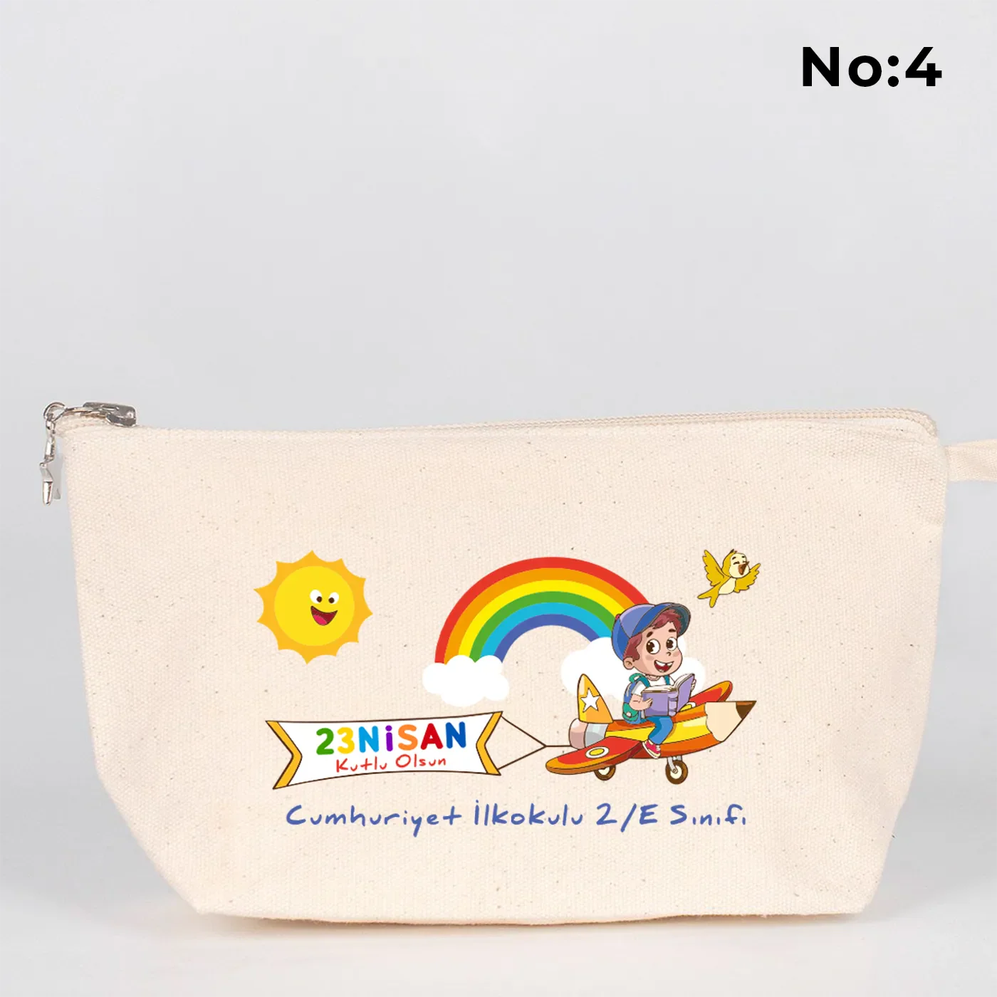30x18x7 cm Ham Renk Kanvas Kalemlik Körüklü - 23 Nisan Hediyesi - kullanım örneği