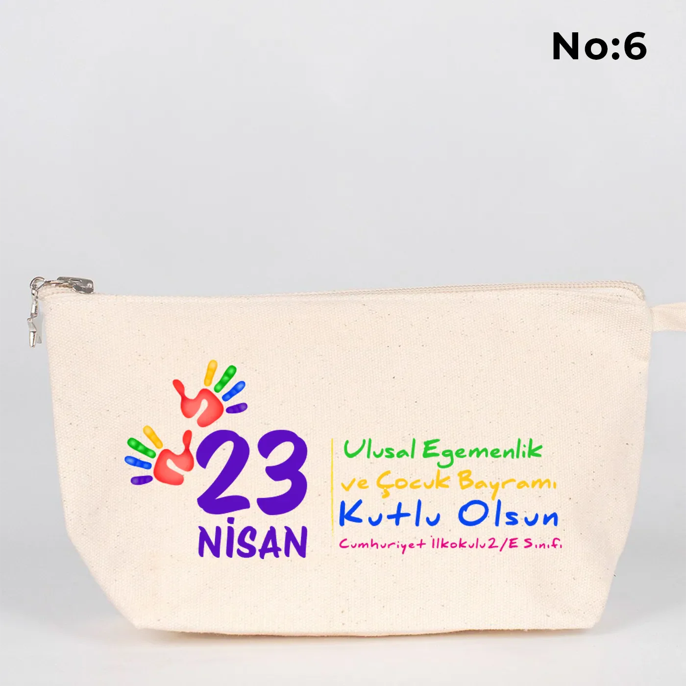 30x18x7 cm Ham Renk Kanvas Kalemlik Körüklü - 23 Nisan Hediyesi - görsel 6