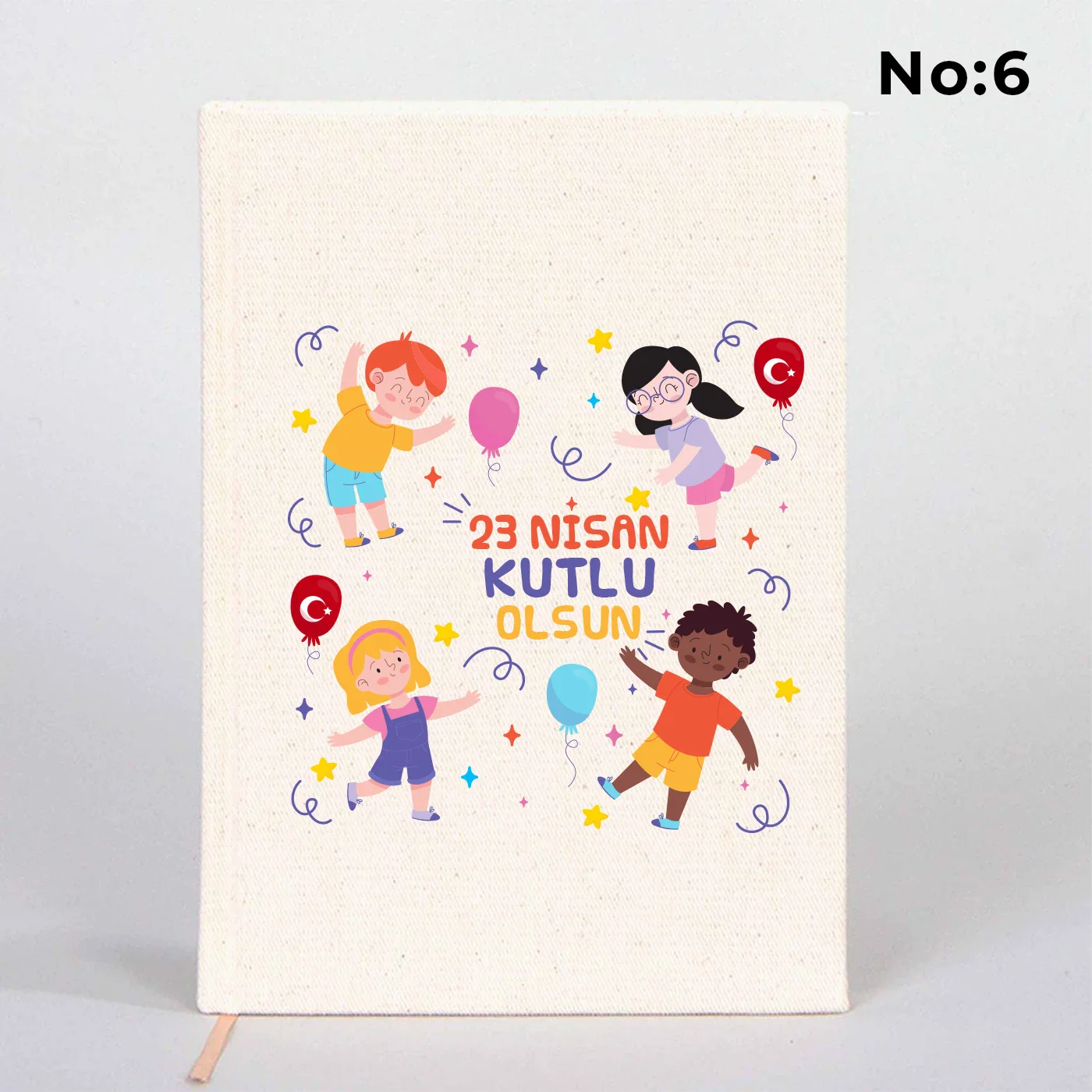 14x20 cm Ham Renk Kanvas Defter - 23 Nisan Hediyesi - görsel 6