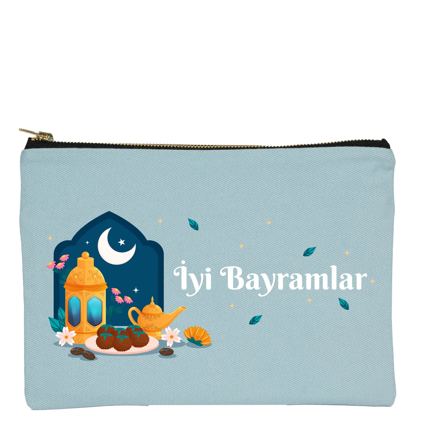 25x18 cm Açık Mavi Metal Fermuarlı Kalemlik - Harçlık & Şeker Cüzdanı - detay görünüm