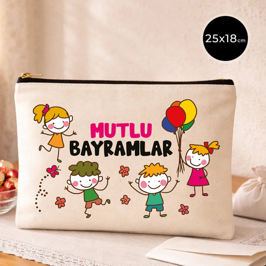 25x18 cm Ham Renk Metal Fermuarlı Kalemlik - Harçlık & Şeker Cüzdanı