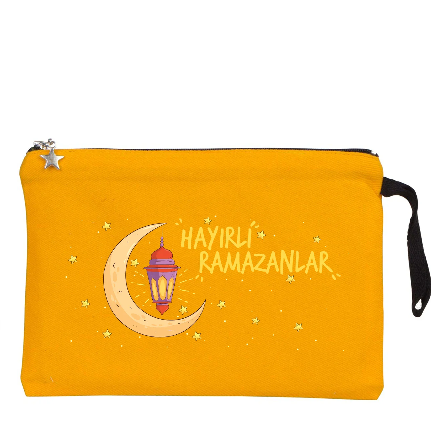 25x18 cm Sarı Astarlı Kanvas Kalemlik - Bayram Harçlık Cüzdanı - detay görünüm