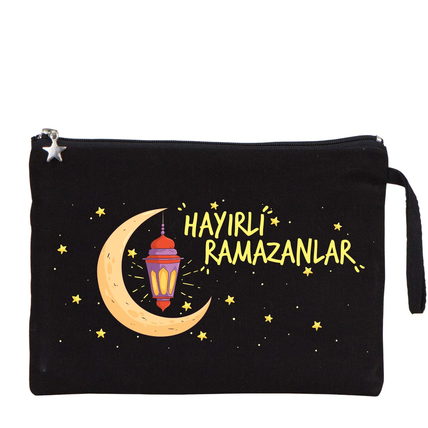 25x18 cm Siyah Astarlı Kanvas Kalemlik - Bayram Harçlık Cüzdanı - detay görünüm