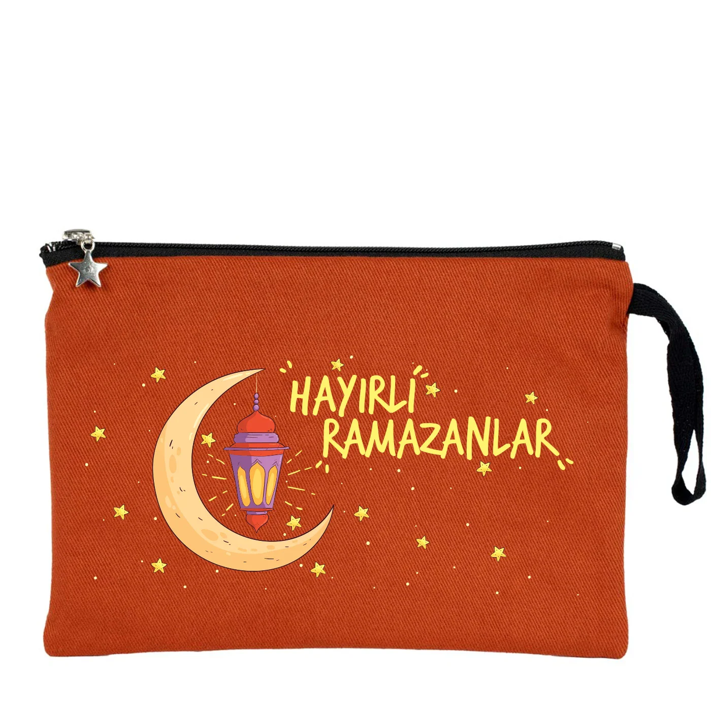 25x18 cm Kiremit Astarlı Kanvas Kalemlik - Harçlık & Şeker Cüzdanı - detay görünüm