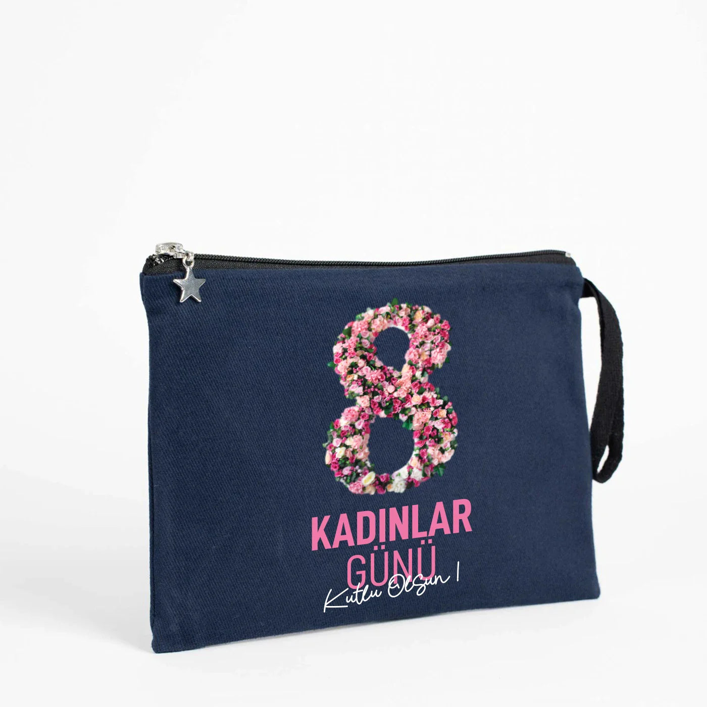 25x18 cm Lacivert Astarlı Kanvas Kalemlik - Kadınlar Günü Hediyesi - görsel 8