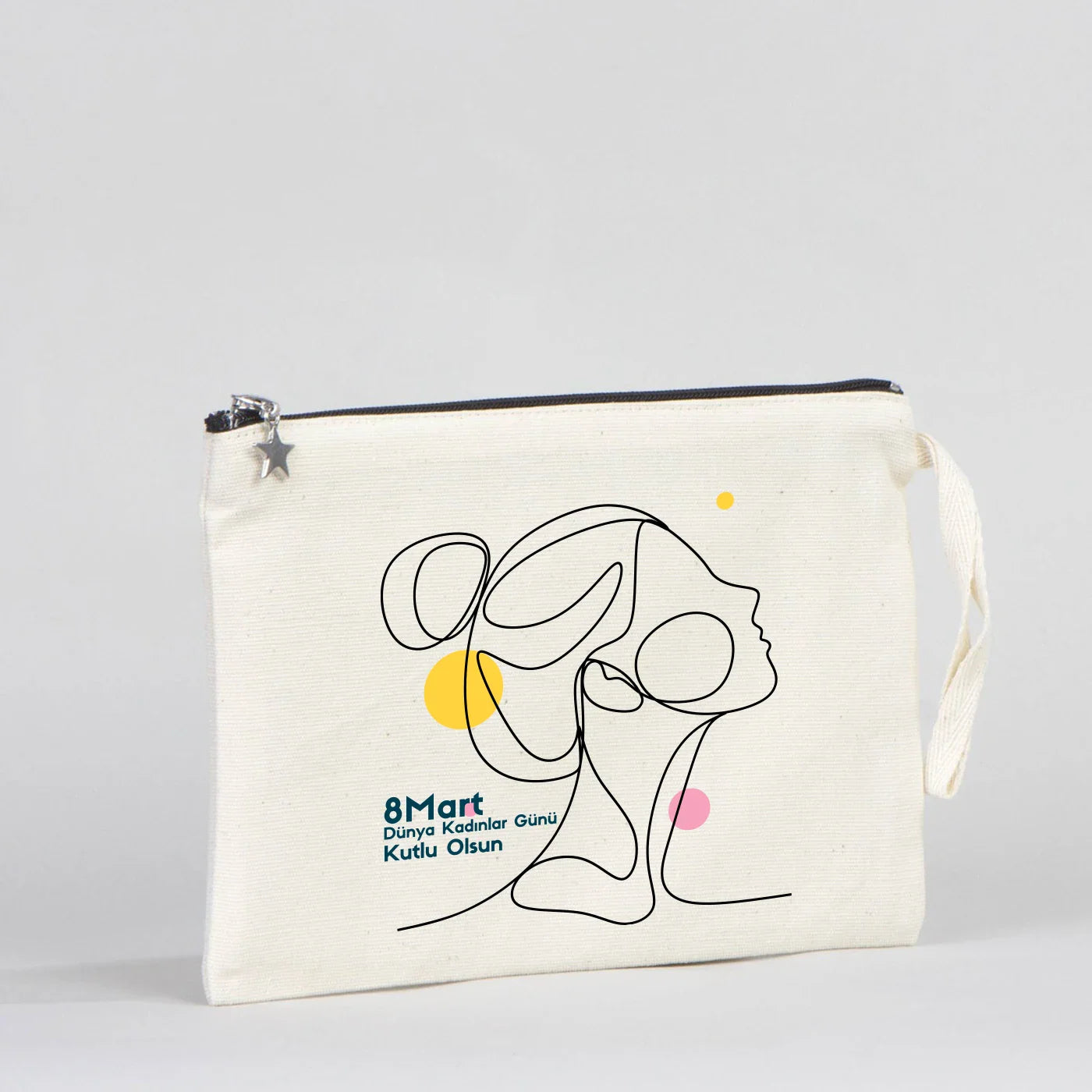 25x18 cm Astarlı Kanvas Kalemlik - Kadınlar Günü Hediyesi