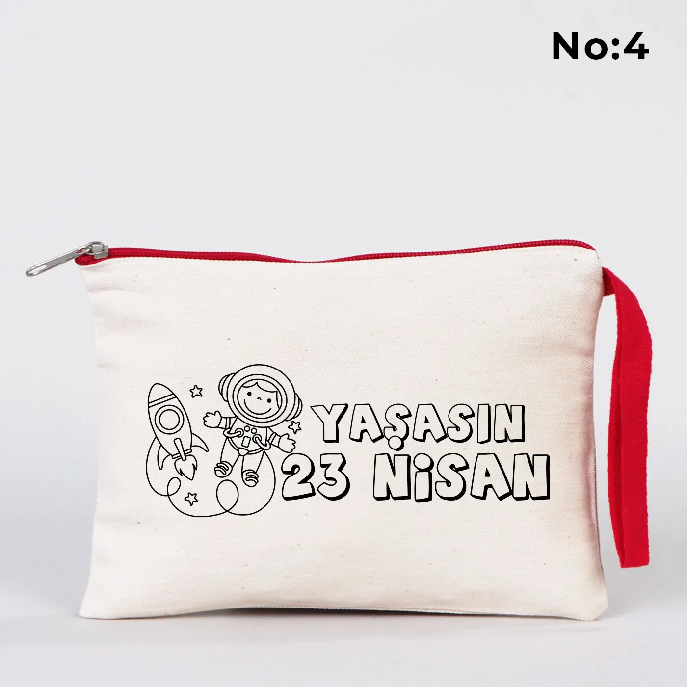 Boyanabilir 21x15 cm Kırmızı Fermuarlı - 23 Nisan Hediyesi - kullanım örneği