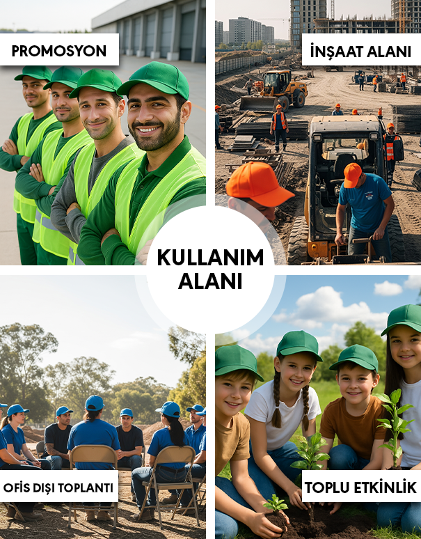 1. Kalite Gabardin Pamuklu Şapka - Lacivert (Özelleştirilebilir)