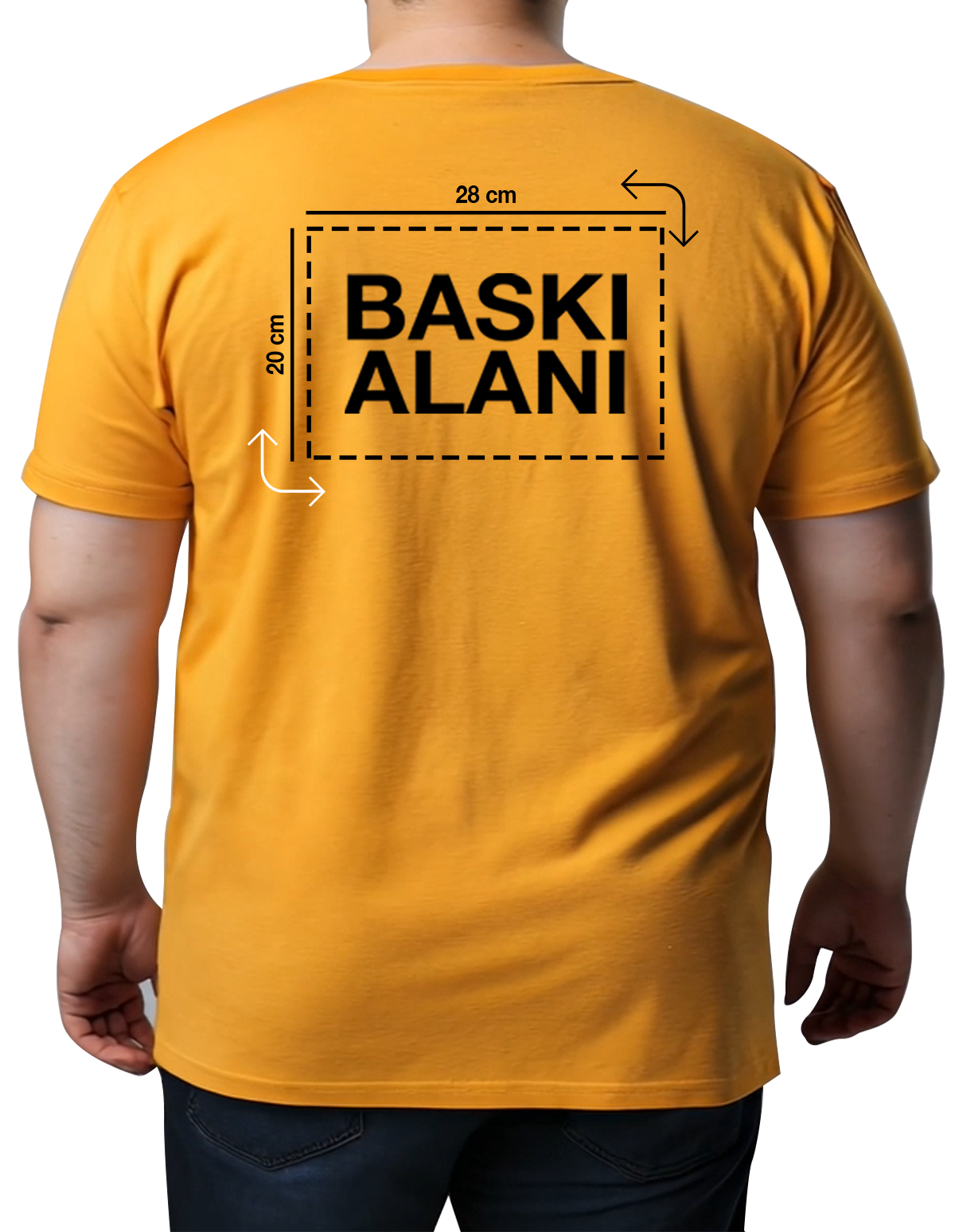 Toptan Büyük Boy Tişört - Sarı (Özelleştirilebilir)
