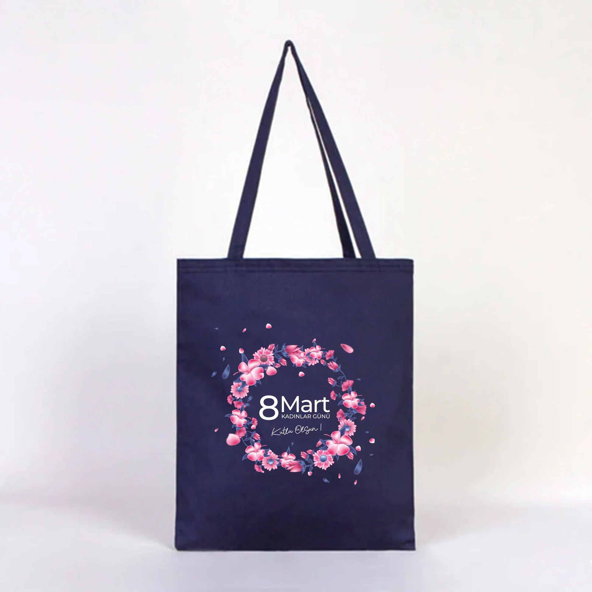 35x40 cm Lacivert Renk Gabardin Bez Model - Kadınlar Günü - yakın çekim