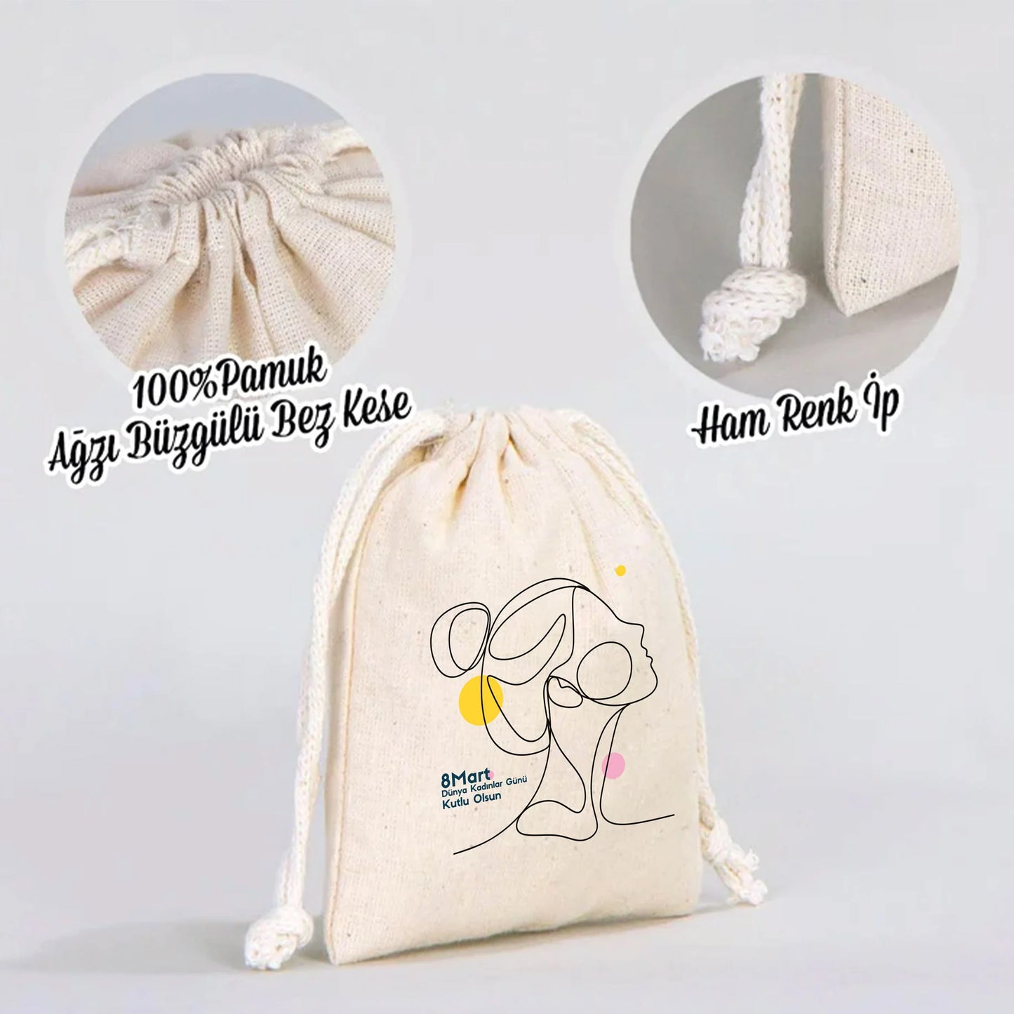 10x13 cm Ham Renk – Kadınlar Günü Hediyesi - detay görünüm