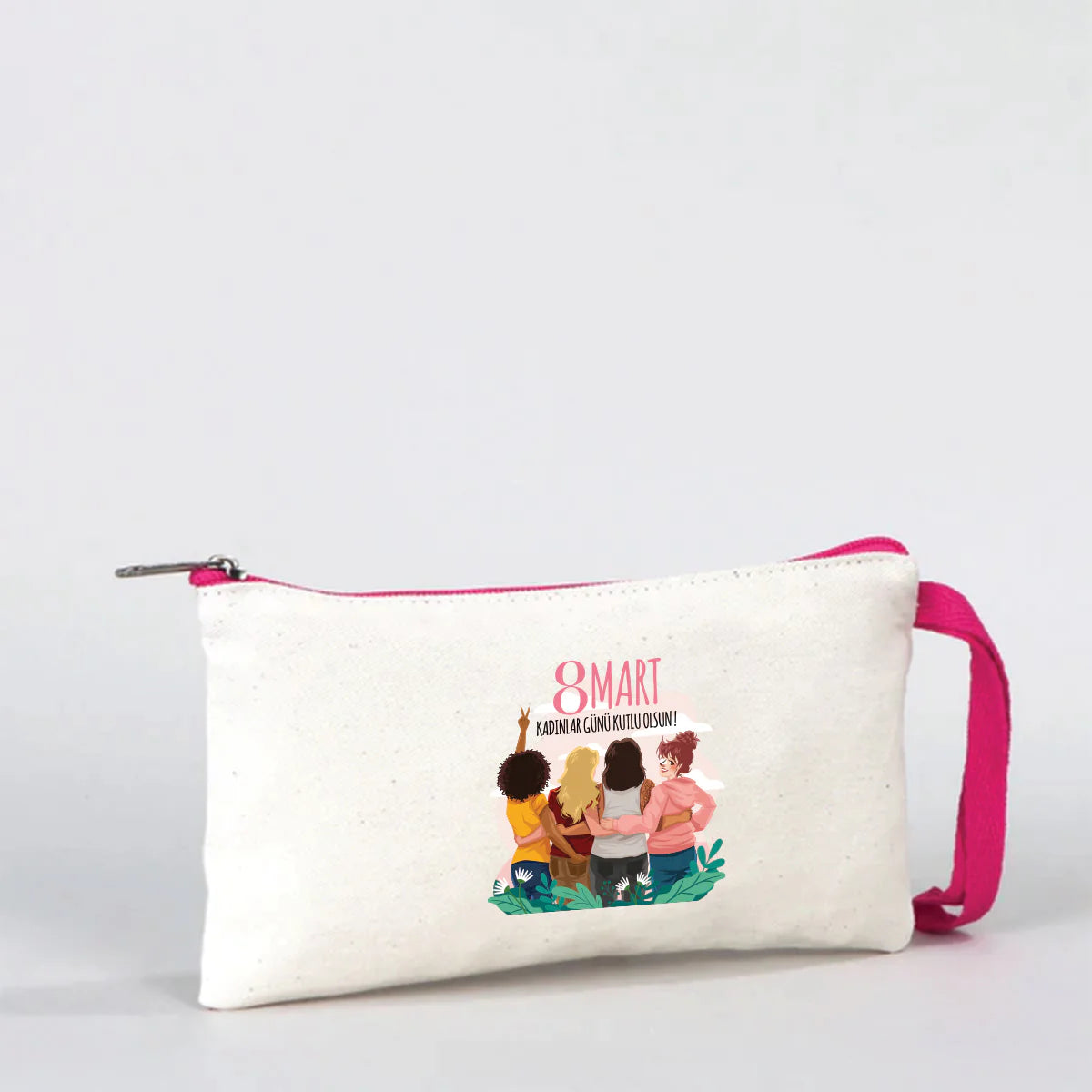 21x10 cm Fuşya Fermuarlı Kalemlik - Kadınlar Günü Hediyesi