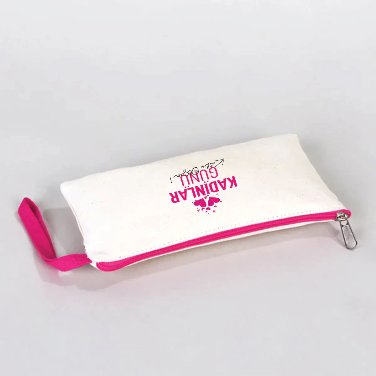 21x10 cm Fuşya Fermuarlı Kalemlik - Kadınlar Günü Hediyesi
