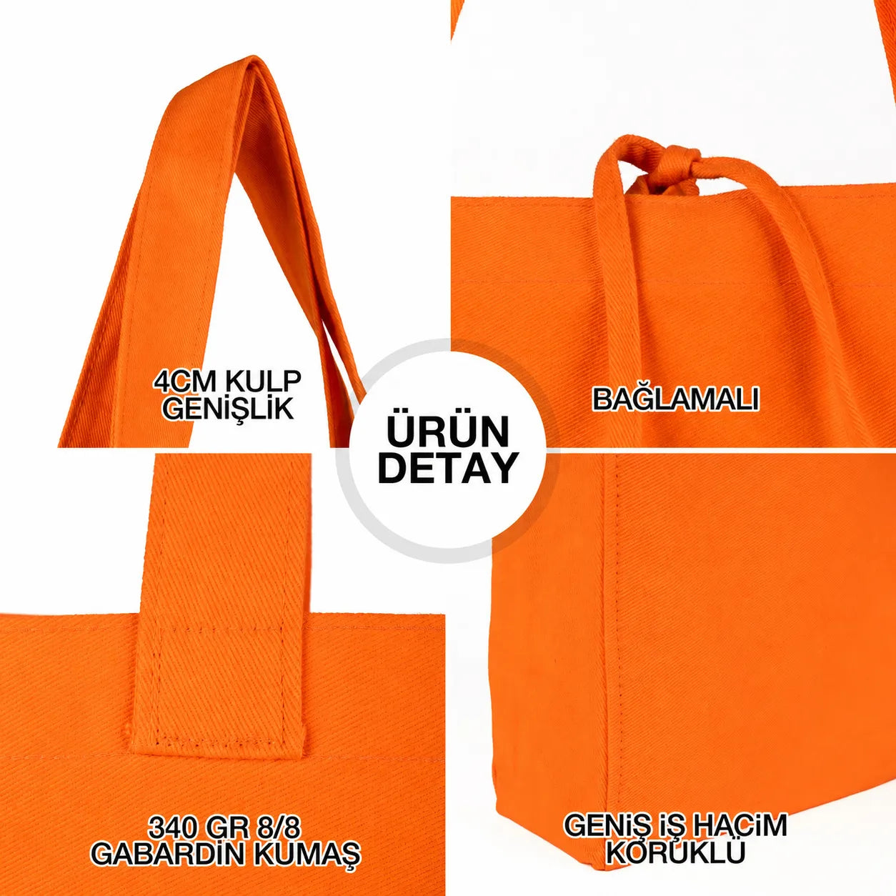 Turuncu Large City Çanta - 45x35x10cm