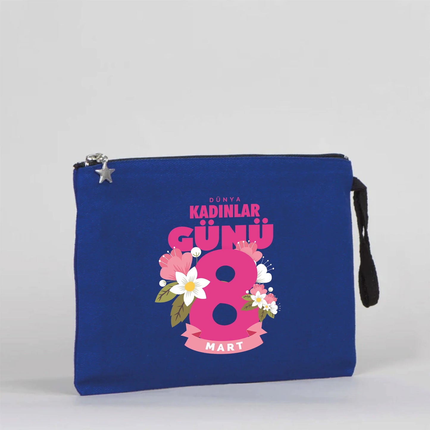 25x18 cm Mavi Astarlı Kanvas Kalemlik - Kadınlar Günü Hediyesi - kullanım örneği