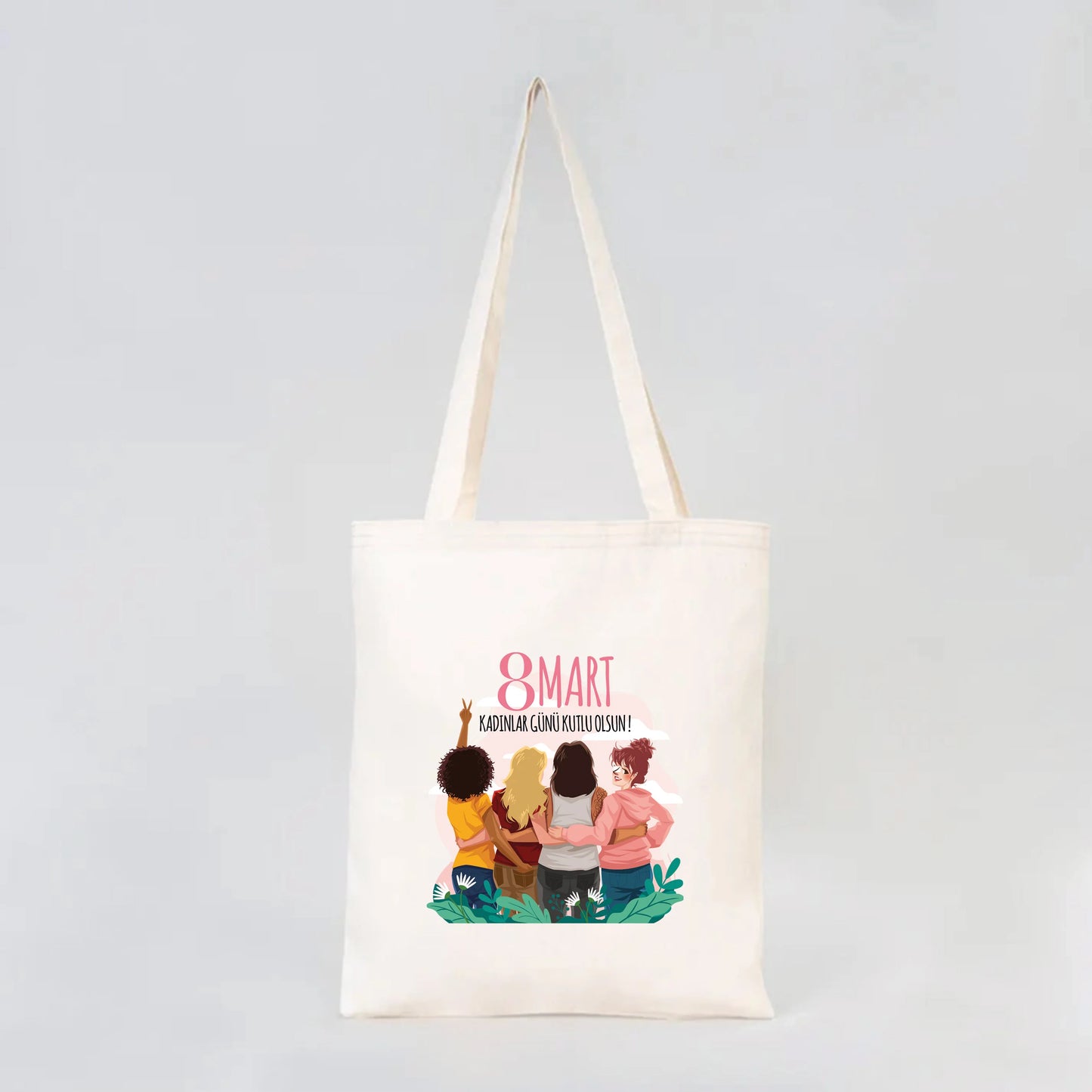 35x40 cm Gabardin Bez Çanta - Kadınlar Günü