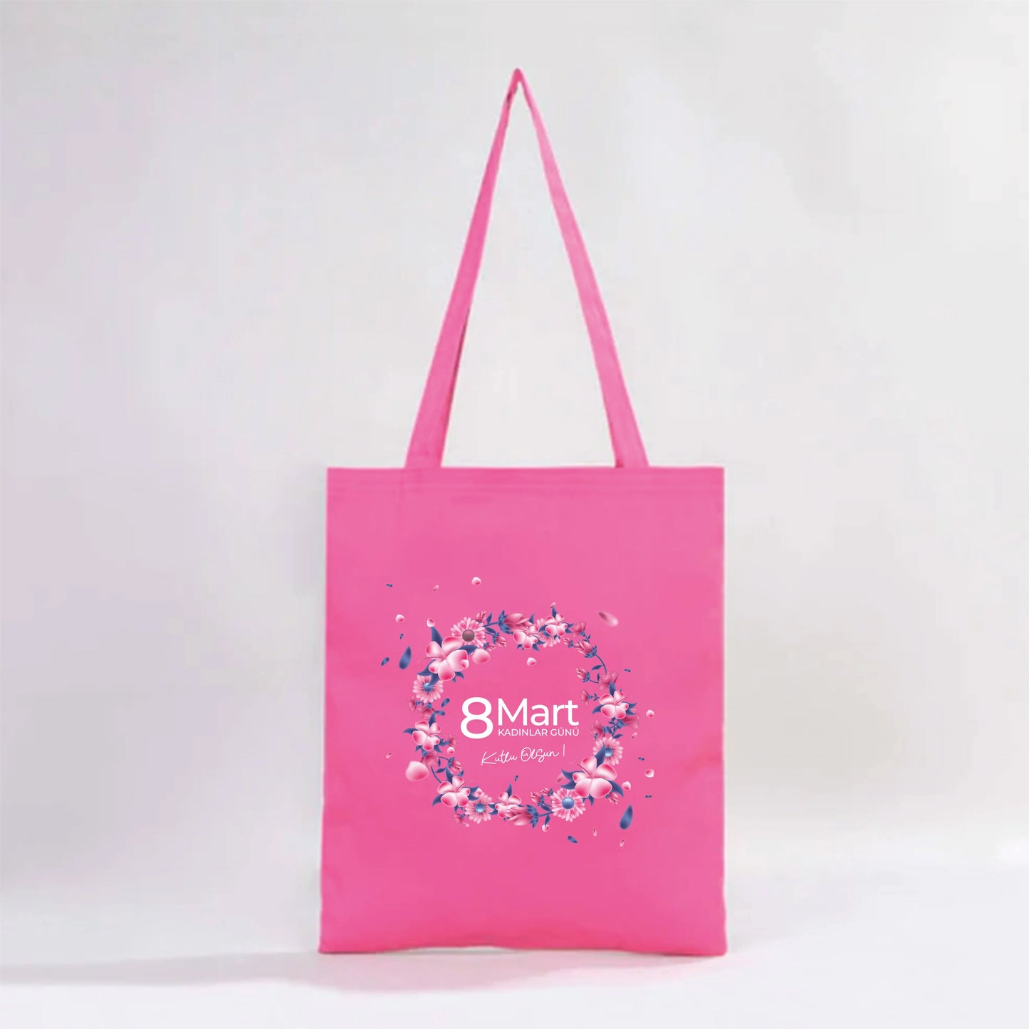35x40 cm Fuşya Renk Gabardin Bez Model - Kadınlar Günü - yakın çekim