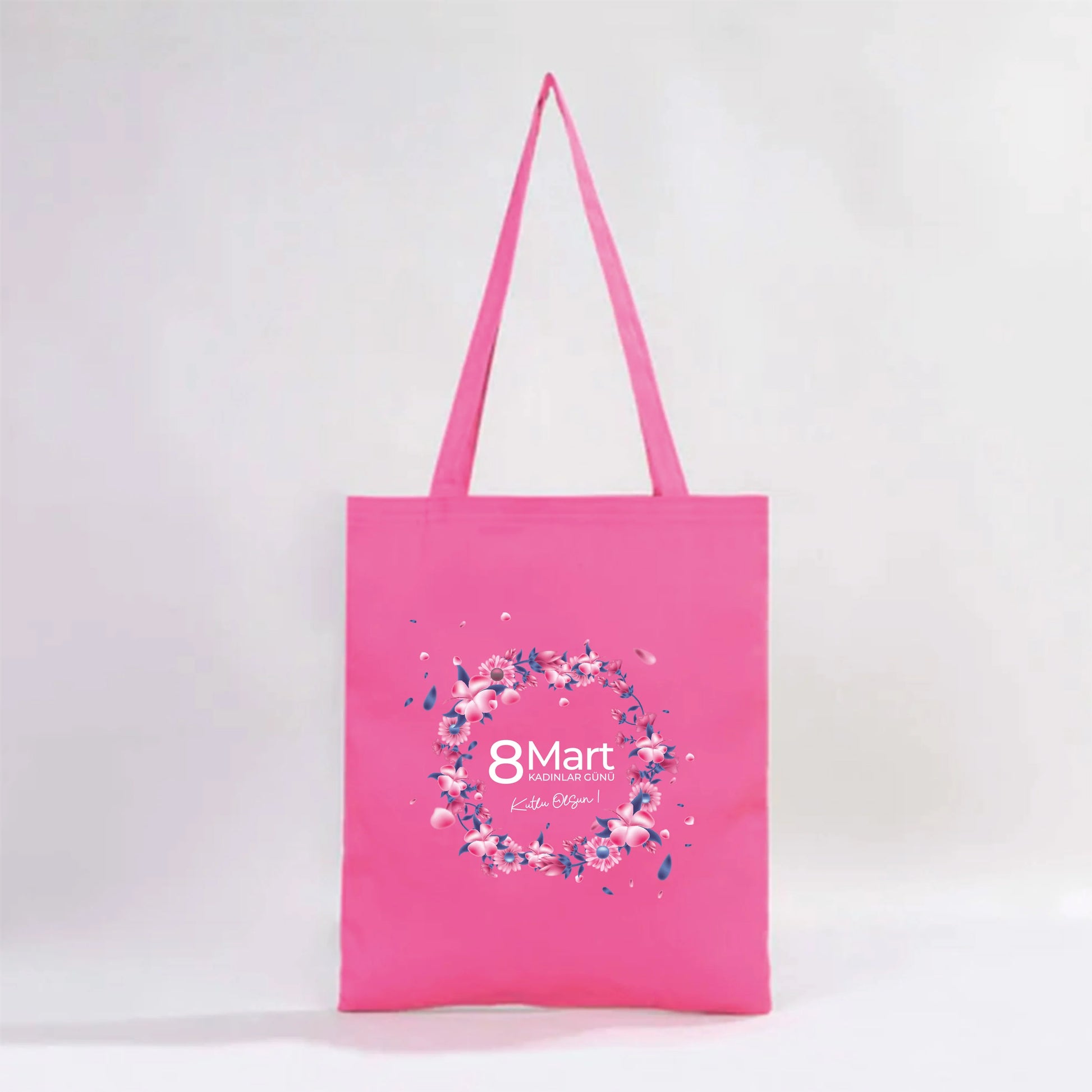 35x40 cm Fuşya Renk Gabardin Bez Model - Kadınlar Günü - yakın çekim