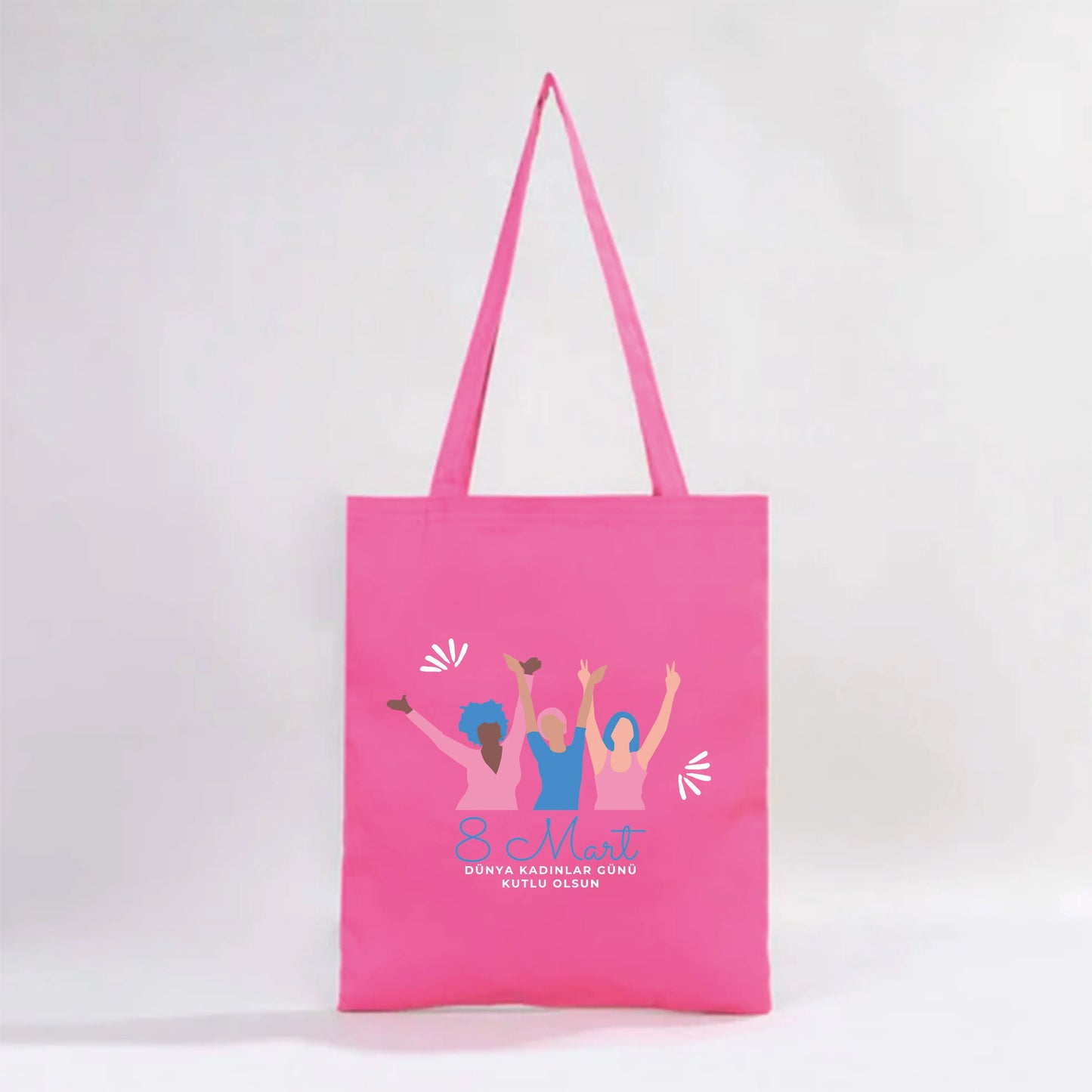 35x40 cm Fuşya Renk Gabardin Bez Model - Kadınlar Günü - görsel 6