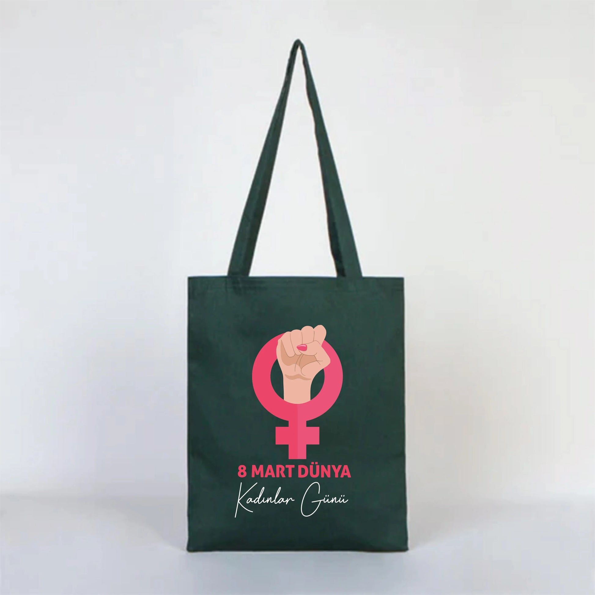 35x40 cm Yeşil Renk Gabardin Bez Model - Kadınlar Günü - görsel 8