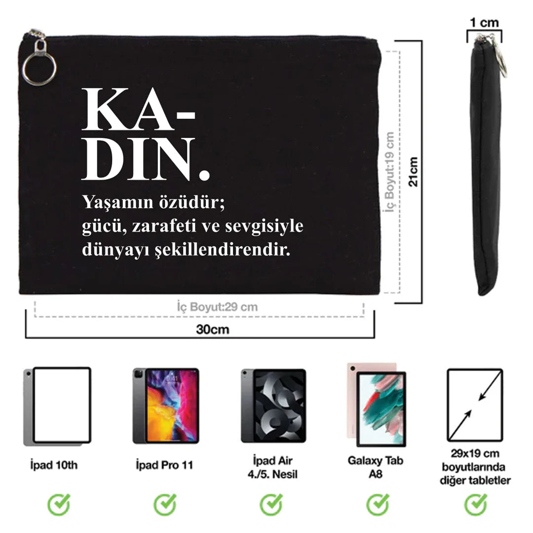30×21 cm Siyah Astarlı Portföy Çanta - Kadınlar Günü Hediyesi - görsel 9