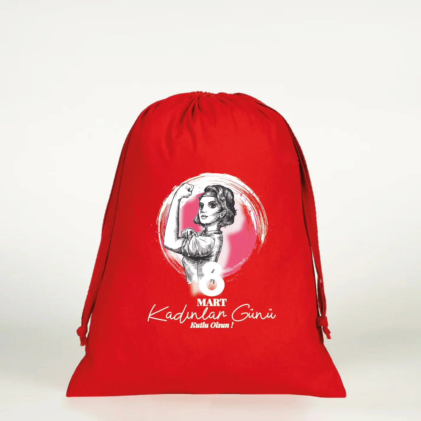 25x35 cm Kırmızı Sırt Çantası - Kadınlar Günü Hediyesi